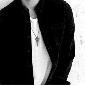 Giving Keys Hotel Keychain and Necklace- hand stamped word “INSPIRE”